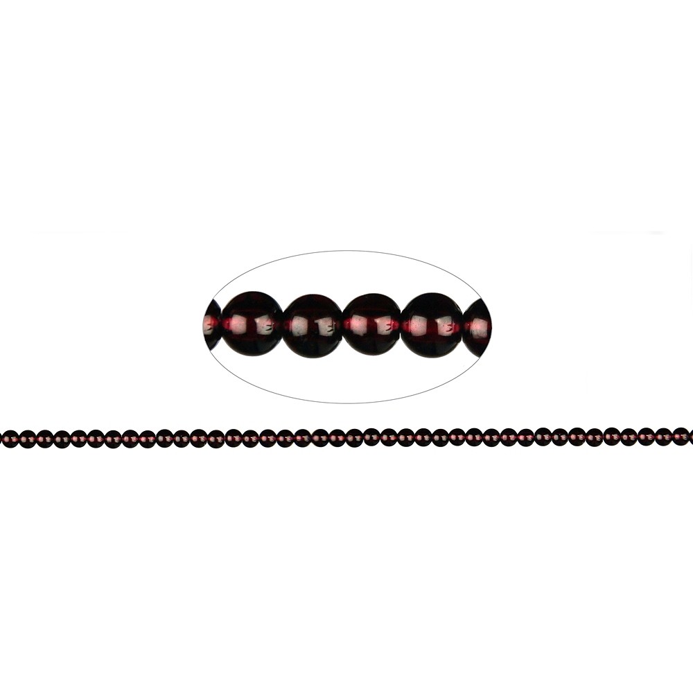 Rang de colliers boules, grenat AA, 04mm (39cm)  | Marco Schreier