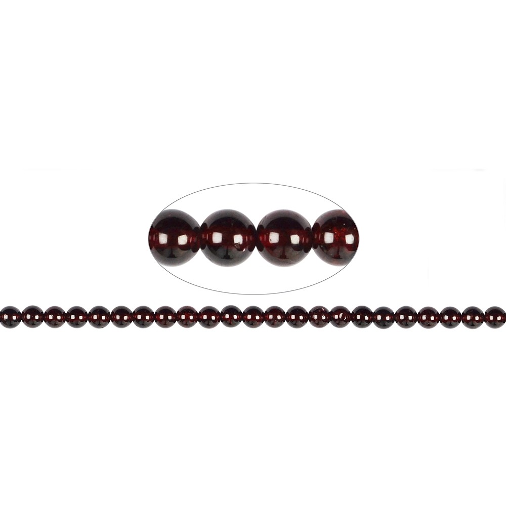 Rang de collier boules, grenat, 08mm | Marco Schreier