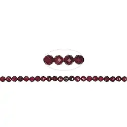 140820101620 Strang Kugeln, Granat, facettiert, 04mm | GH Edelsteine, Heilsteine & Schmuck