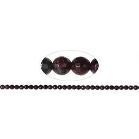 Cuentas preciosas, granate, facetado, 06mm (38cm) | Marco Schreier