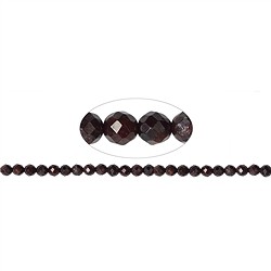 140820101820 String Beads, Garnet, faceted, 08mm (37cm) | wholesaler gems &amp; healing stones