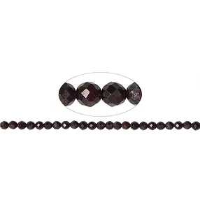 Rang de colliers boules, grenat, facetté, 08mm (37cm) | Marco Schreier