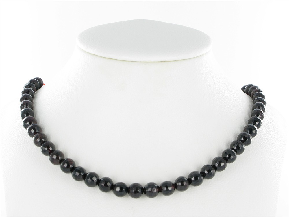 Rang de collier boules, grenat, facetté (32 cut), 08mm (39cm) | Marco Schreier