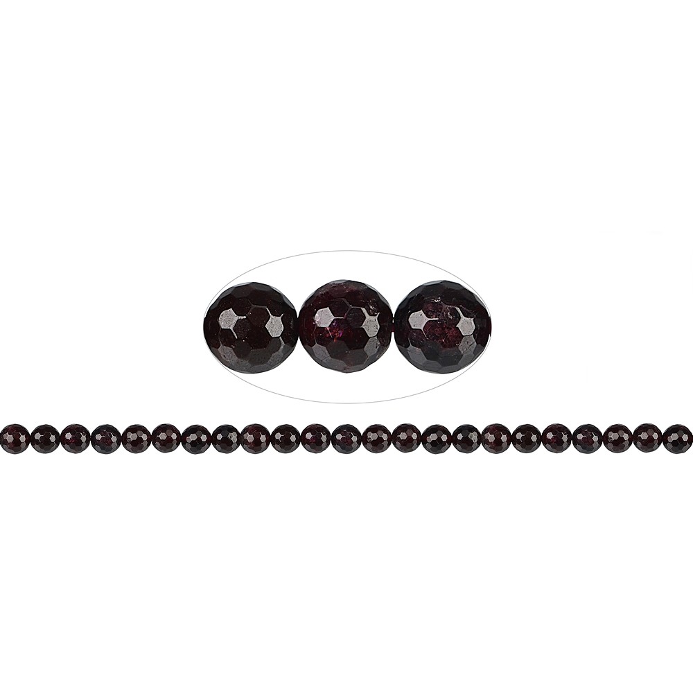 Rang de collier boules, grenat, facetté (32 cut), 08mm (39cm) | Marco Schreier