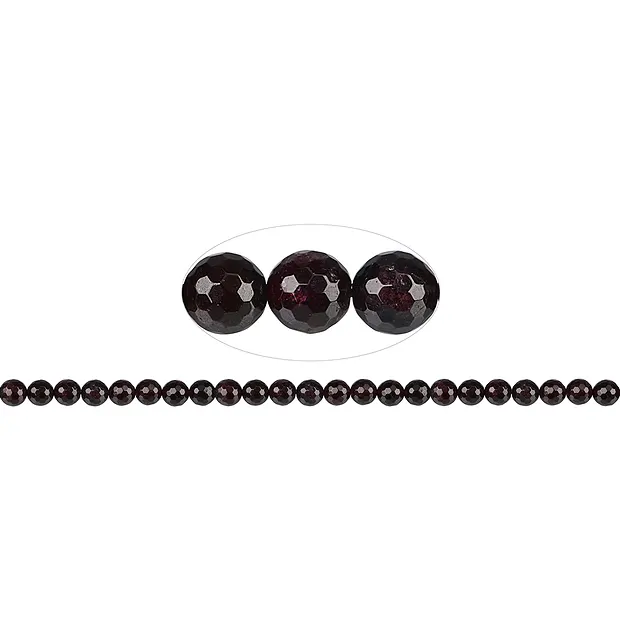 Rang de collier boules, grenat, facetté (32 cut), 08mm (39cm) | Marco Schreier