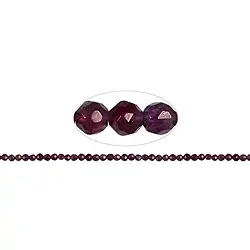 140820103622 Rang de colliers boules, grenat (violet), facetté, 3mm | Marco Schreier