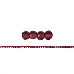 140820104020 Strang Kugeln, Granat, facettiert, 02mm | GH Edelsteine, Heilsteine & Schmuck