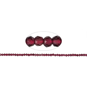 String Beads, Garnet, faceted, 02mm | wholesaler gems, healing stones & jewelry