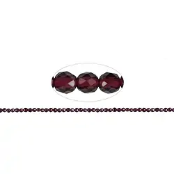 140820104820 Rang de colliers boules, grenat, facetté, 03mm (38cm) | Marco Schreier