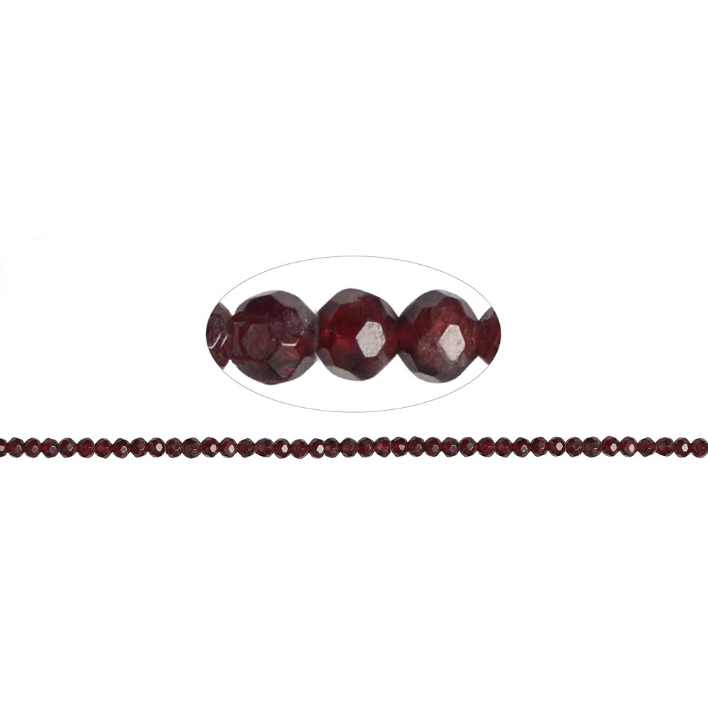 Rang de collier boules, grenat (rouge), à facettes 04mm (38cm) | Marco Schreier