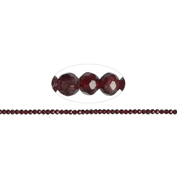Cuentas preciosas, granate (rojo), facetado 04mm (38cm) | Marco Schreier