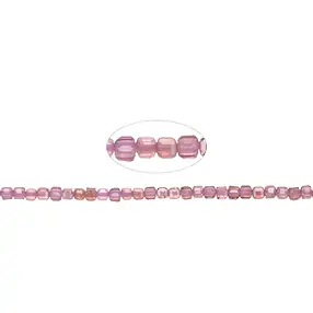 Stringed beads, garnet (pink), 02mm, faceted (39cm) | Marco Schreier