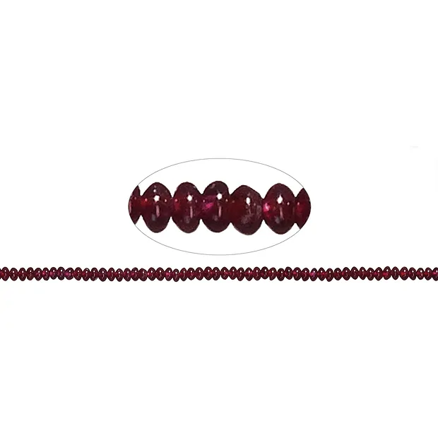 Strang Button, Granat, 02-03 x 05mm | Schreier Edelsteine, Heilsteine & Schmuck