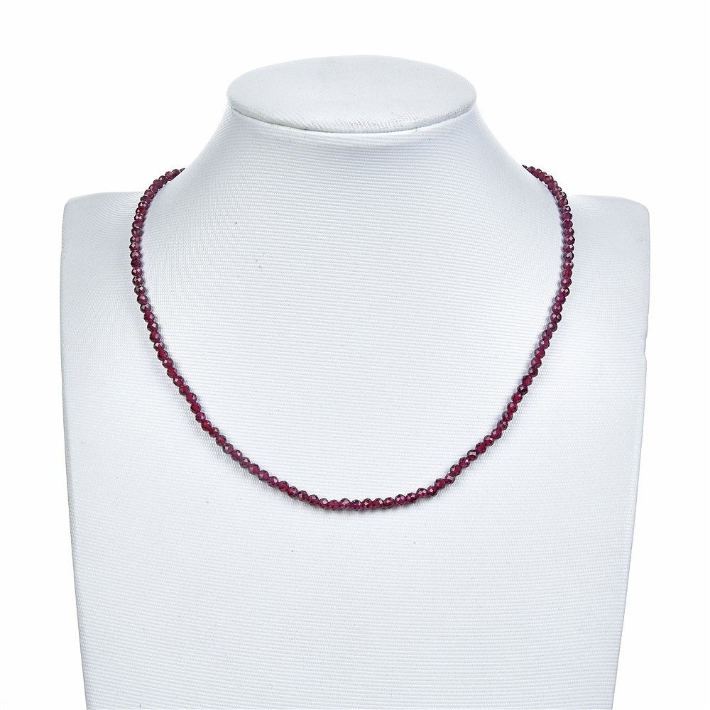 Lense strand, garnet, faceted, 03 x 04mm | wholesaler gems & healing stones