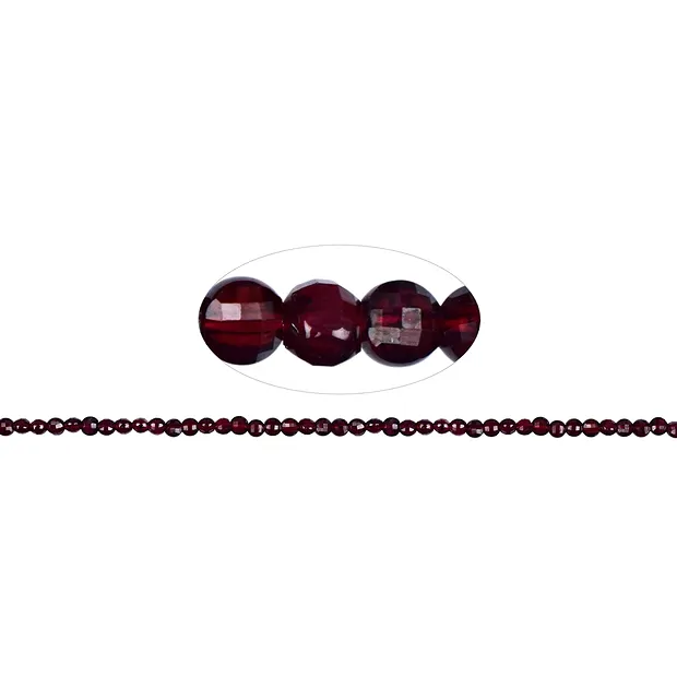 Tiras de lentejas, granate, facetado, 03 x 04mm | Marco Schreier