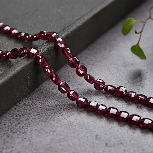 Strang Scheibe/Coin, Granat, facettiert, 04mm | Edelsteine, Heilsteine & Schmuck
