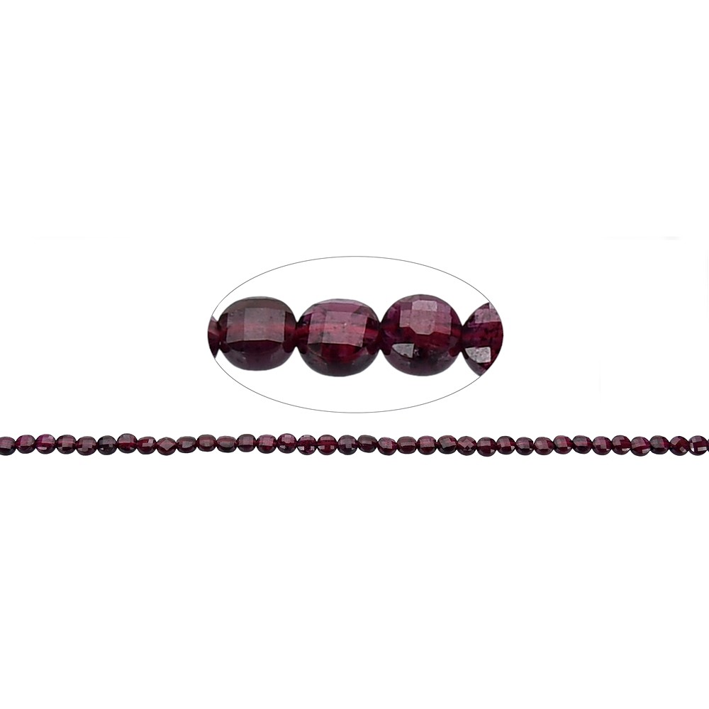 Disco/moneta a filo, granato, sfaccettato, 04 mm | Marco Schreier