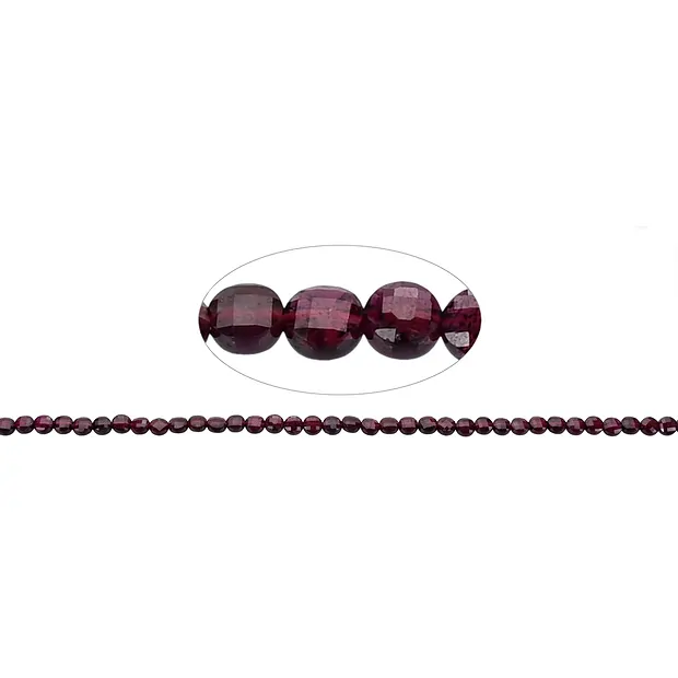 Strang Scheibe/Coin, Granat, facettiert, 04mm | Edelsteine, Heilsteine & Schmuck