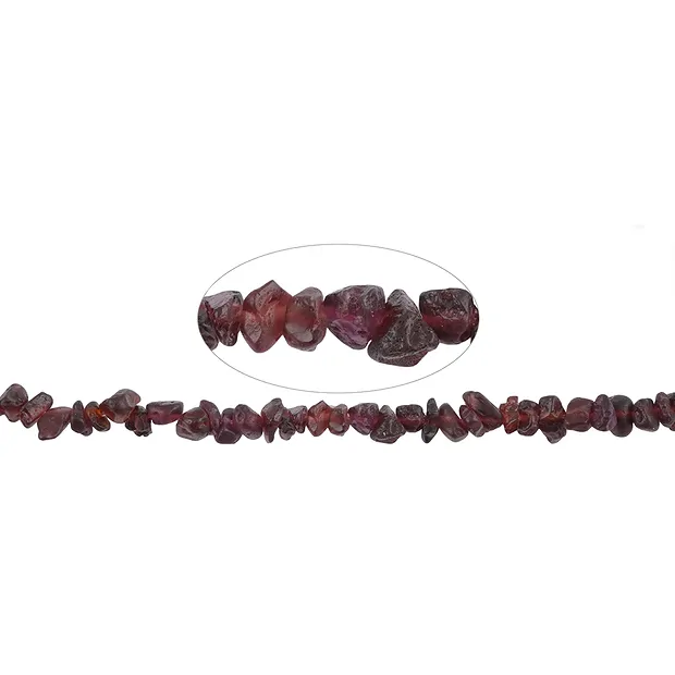 Strand of polished nuggets, garnet, 06-10mm | wholesaler gems & healing stones