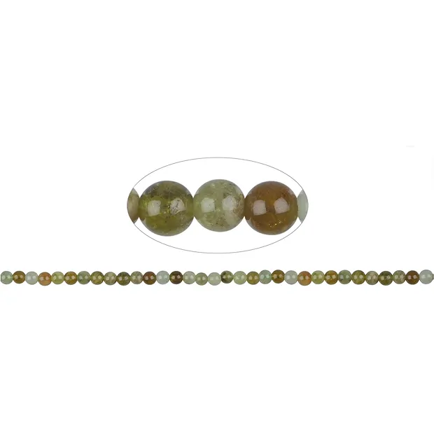 Rang de colliers boules, grenat vert et brun, 05mm | Marco Schreier
