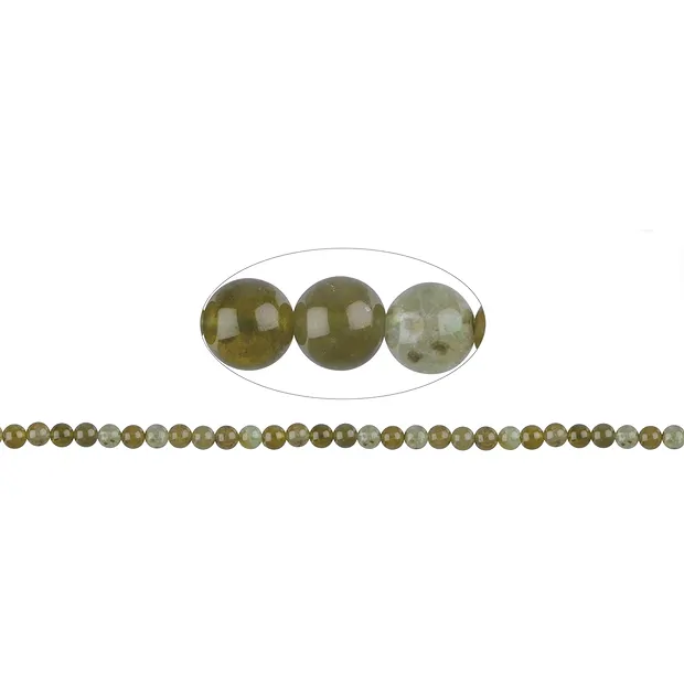 Strang Kugeln, Granat grün und braun, 06mm | GH Edelsteine, Heilsteine & Schmuck
