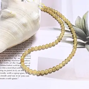 String Beads, Garnet (yellow) AA, 06mm  | wholesaler gems & healing stones