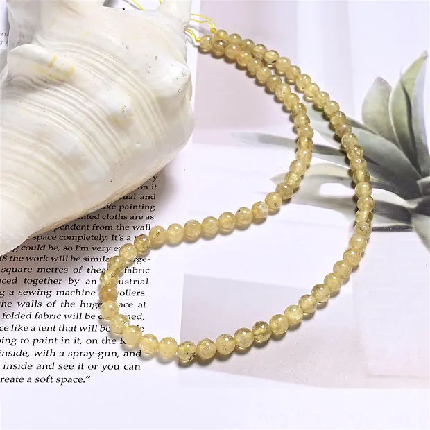 String Beads, Garnet (yellow) AA, 06mm | wholesaler gems & healing stones