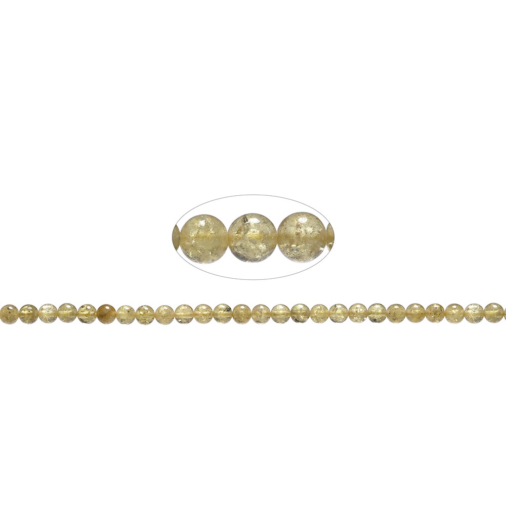 String Beads, Garnet (yellow) AA, 06mm  | wholesaler gems & healing stones