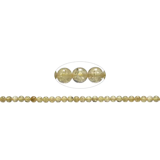 String Beads, Garnet (yellow) AA, 06mm | wholesaler gems & healing stones