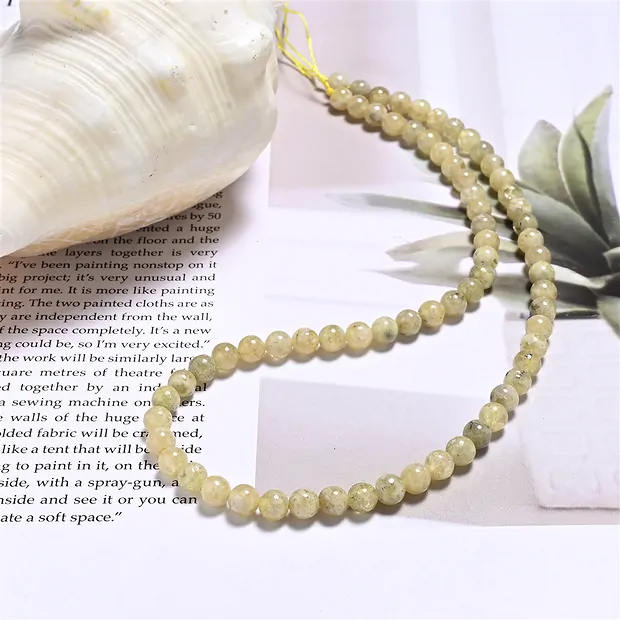 Filo di perle, granato (giallo) A, 06 mm | grossista gemme e pietre curative