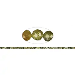 140830101620 Strang Kugeln, Granat grün (Grossular), facettiert, 04mm (39cm) | Marco Schreier