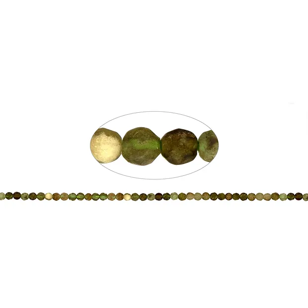 String Beads, Garnet green (Grossular), faceted, 03mm | Marco Schreier