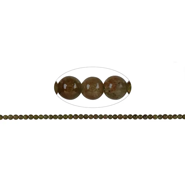 Rang de collier boules, grenat vert olive (Grossular), 04-05mm (39cm) | Marco Schreier