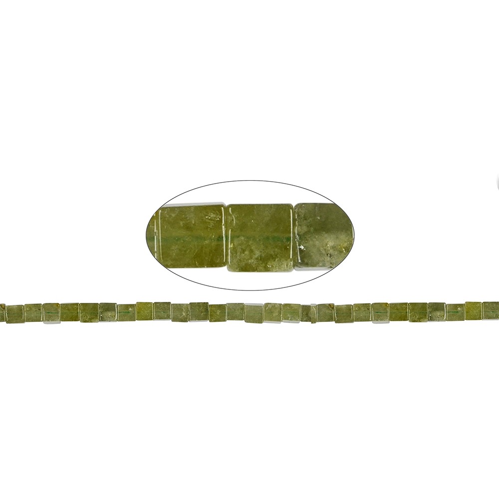 Strand cube, garnet green (Grossular), 06mm (39cm) | Marco Schreier