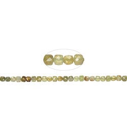 140830208420 Cubo a filo, verde granato (Grossulare), sfaccettato, 04 mm (39 cm) | Marco Schreier