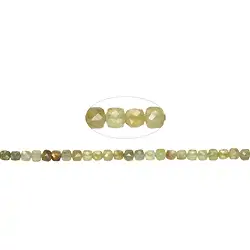 140830208420 Strang Würfel, Granat grün (Grossular), facettiert, 04mm (39cm) | Marco Schreier