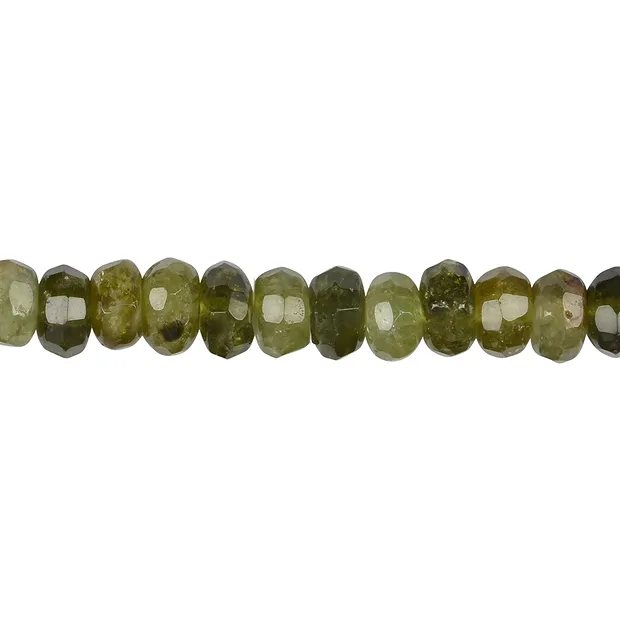 Button strand, garnet green (Grossular), faceted, 04-05 x 08-09mm (39cm) | Marco Schreier