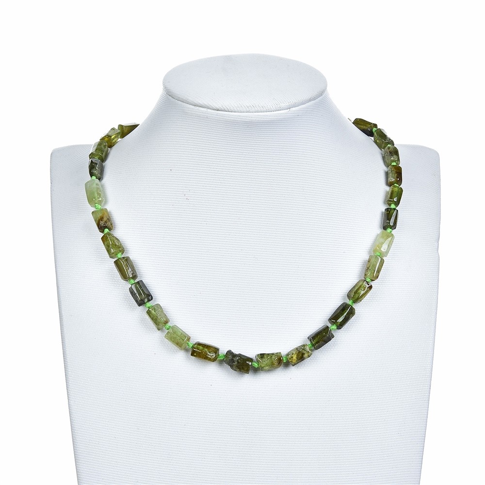 Strang Zylinder, Granat grün (Grossular), grob facettiert, 10 x 06mm (42cm) | Marco Schreier
