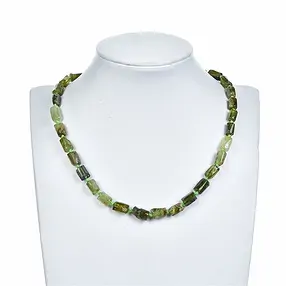 Rang de collier, grenat (grossulaire), facettes grossières, 10 x 06mm (42cm) | Marco Schreier