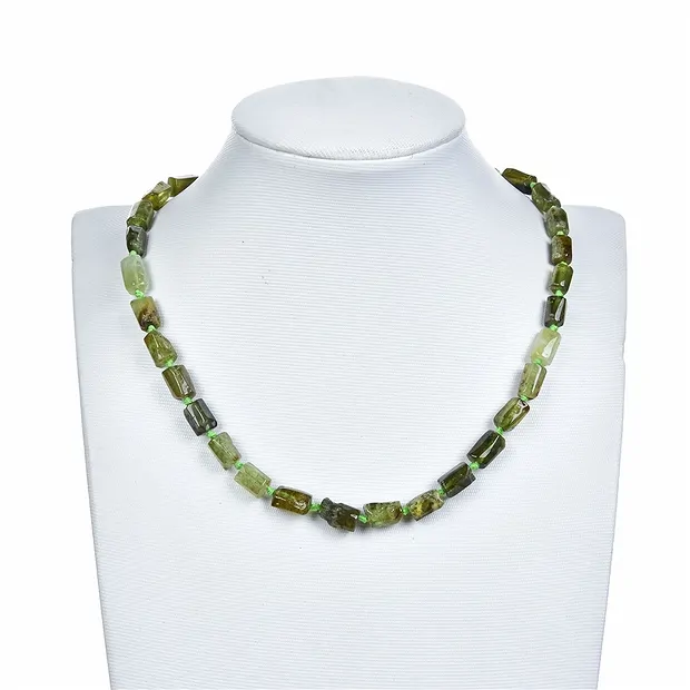 Strand cylinder, garnet green (Grossular), coarsely faceted, 10 x 06mm (42cm) | Marco Schreier