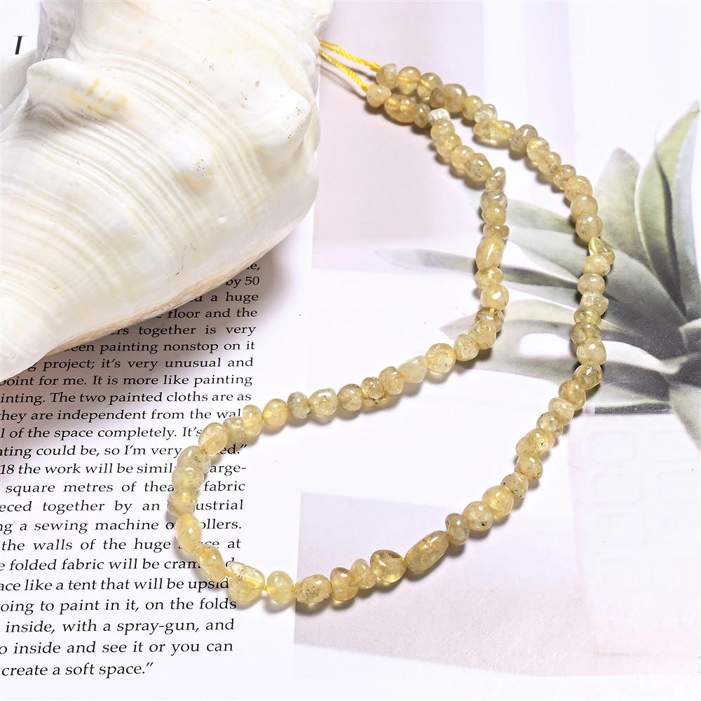 Tiras de pepitas, granate (amarillo), 05 - 06mm (39cm)  | Marco Schreier