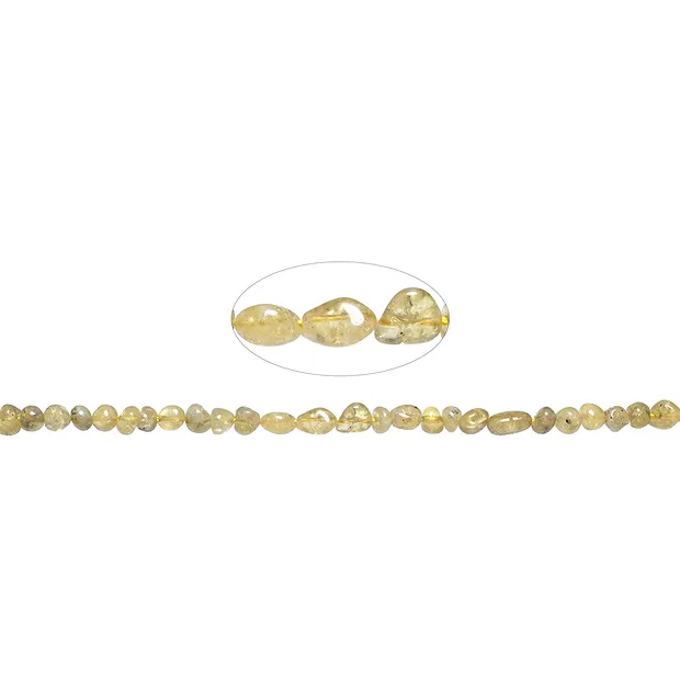 Rang de colliers Nuggets, grenat (jaune), 05 - 06mm rond (39cm) | Marco Schreier