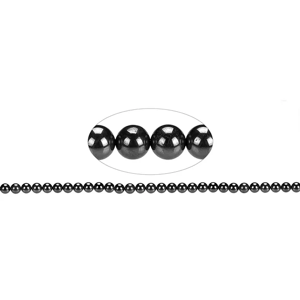 Strang Kugeln, Hämatit (natur), 06mm | Schreier Edelsteine, Heilsteine & Schmuck