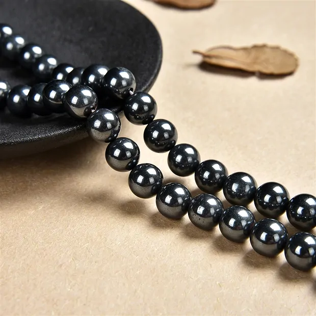 Rang de collier boules, Hématite (naturelle), 08mm | Marco Schreier