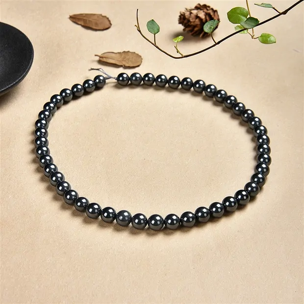 Rang de collier boules, Hématite (naturelle), 08mm | Marco Schreier