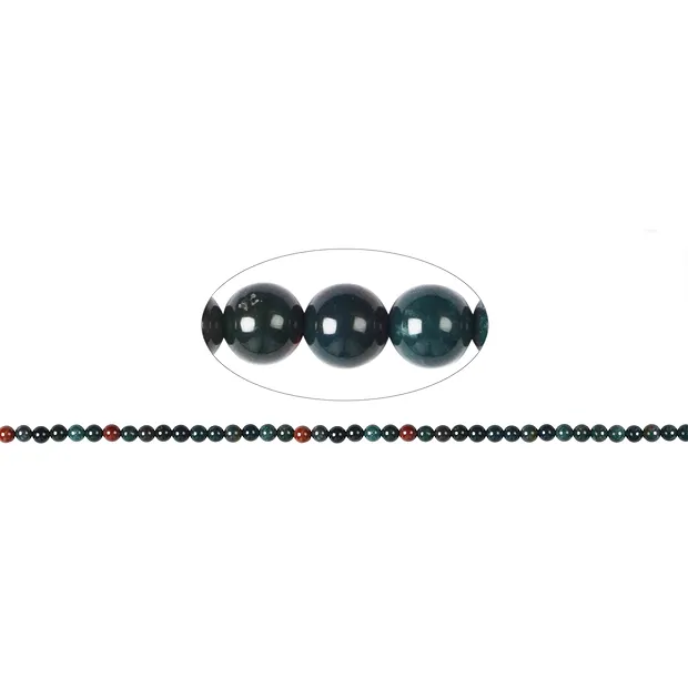 String Beads, Heliotrope (Bloodstone), 03mm | wholesaler gems & healing stones