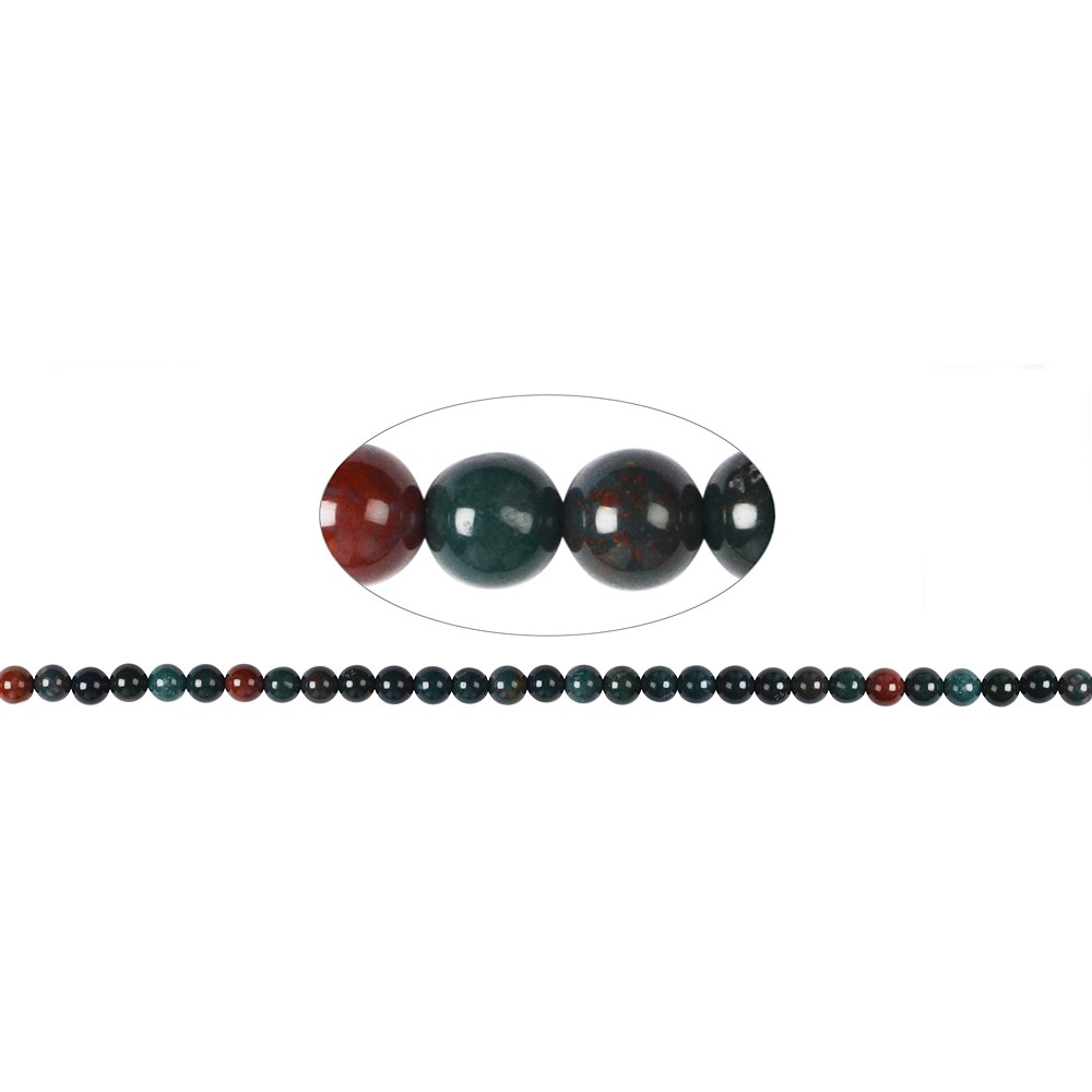 Filo di perline, Eliotropio, 06 mm | Gemme Schreier, pietre curative e gioielli