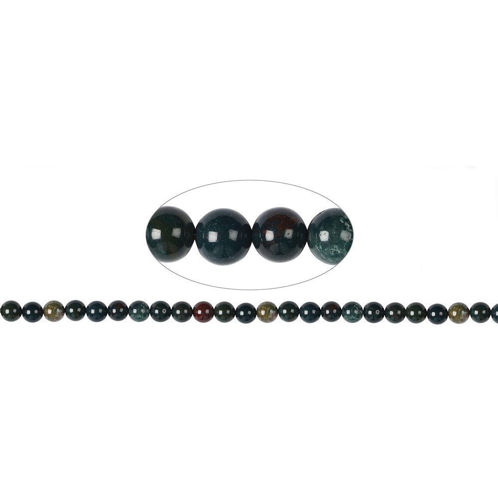 Rang de collier boules, Héliotrope sanguin (Héliotrope), 08mm | Marco Schreier