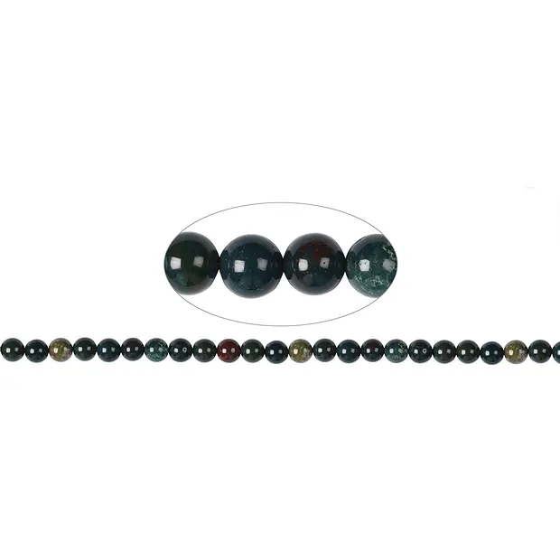 Rang de collier boules, Héliotrope sanguin (Héliotrope), 08mm | Marco Schreier