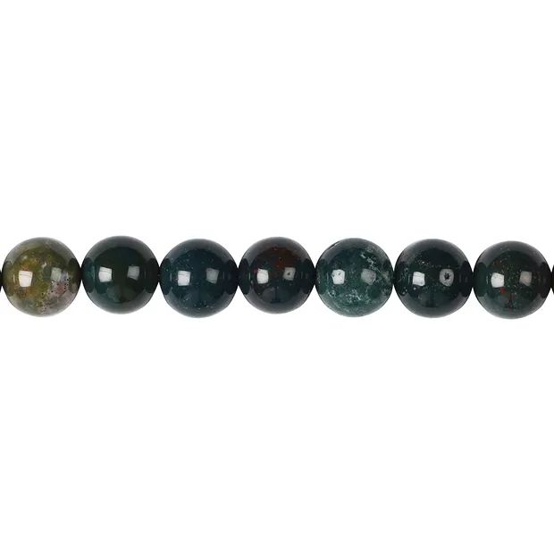 String Beads, Heliotrope (Bloodstone), 10mm | wholesaler gems & healing stones